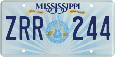 MS license plate ZRR244