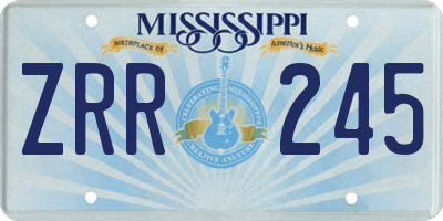 MS license plate ZRR245