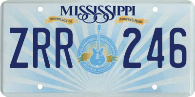 MS license plate ZRR246