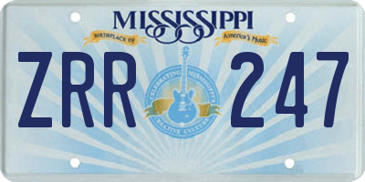MS license plate ZRR247