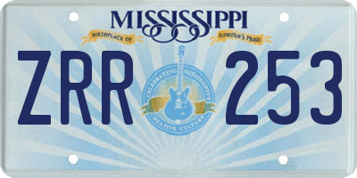 MS license plate ZRR253