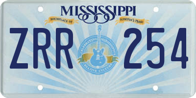 MS license plate ZRR254