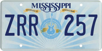 MS license plate ZRR257
