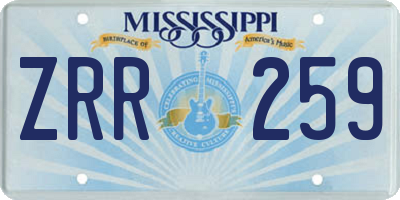 MS license plate ZRR259