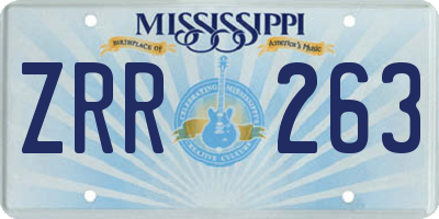 MS license plate ZRR263