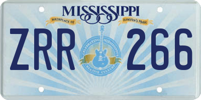 MS license plate ZRR266