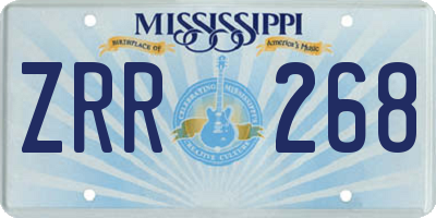 MS license plate ZRR268