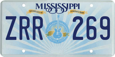 MS license plate ZRR269