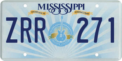 MS license plate ZRR271