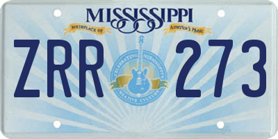 MS license plate ZRR273