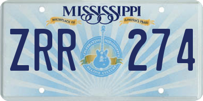MS license plate ZRR274