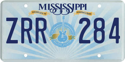MS license plate ZRR284
