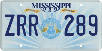 MS license plate ZRR289