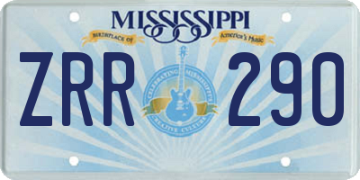 MS license plate ZRR290