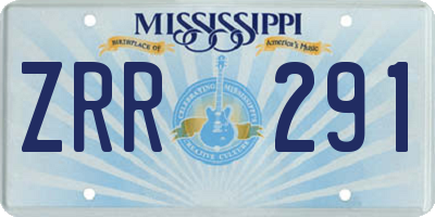 MS license plate ZRR291