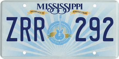 MS license plate ZRR292