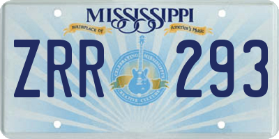 MS license plate ZRR293