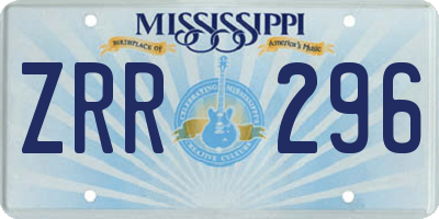 MS license plate ZRR296