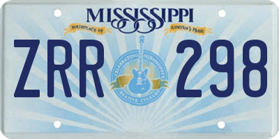 MS license plate ZRR298