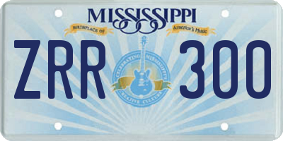 MS license plate ZRR300