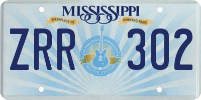 MS license plate ZRR302