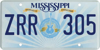MS license plate ZRR305