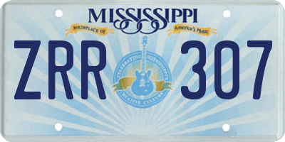 MS license plate ZRR307