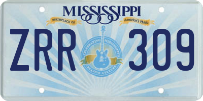 MS license plate ZRR309