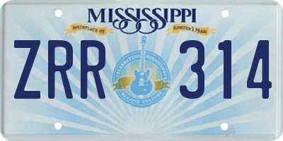 MS license plate ZRR314