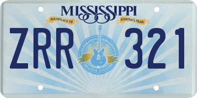 MS license plate ZRR321