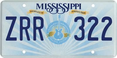 MS license plate ZRR322