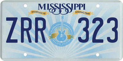MS license plate ZRR323