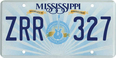 MS license plate ZRR327
