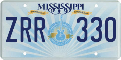 MS license plate ZRR330
