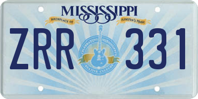 MS license plate ZRR331