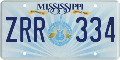 MS license plate ZRR334