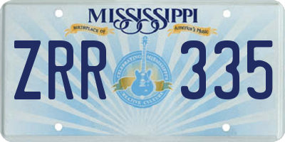 MS license plate ZRR335