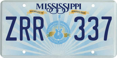 MS license plate ZRR337