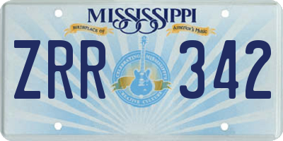 MS license plate ZRR342