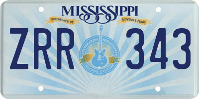 MS license plate ZRR343