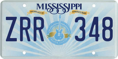 MS license plate ZRR348
