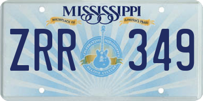 MS license plate ZRR349