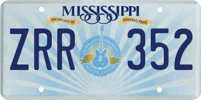 MS license plate ZRR352