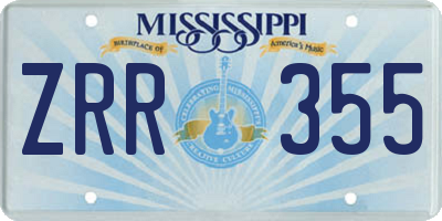 MS license plate ZRR355