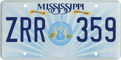 MS license plate ZRR359
