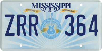 MS license plate ZRR364