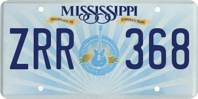 MS license plate ZRR368
