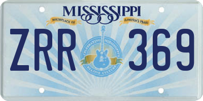 MS license plate ZRR369