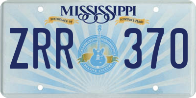 MS license plate ZRR370