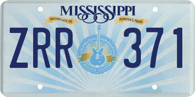 MS license plate ZRR371